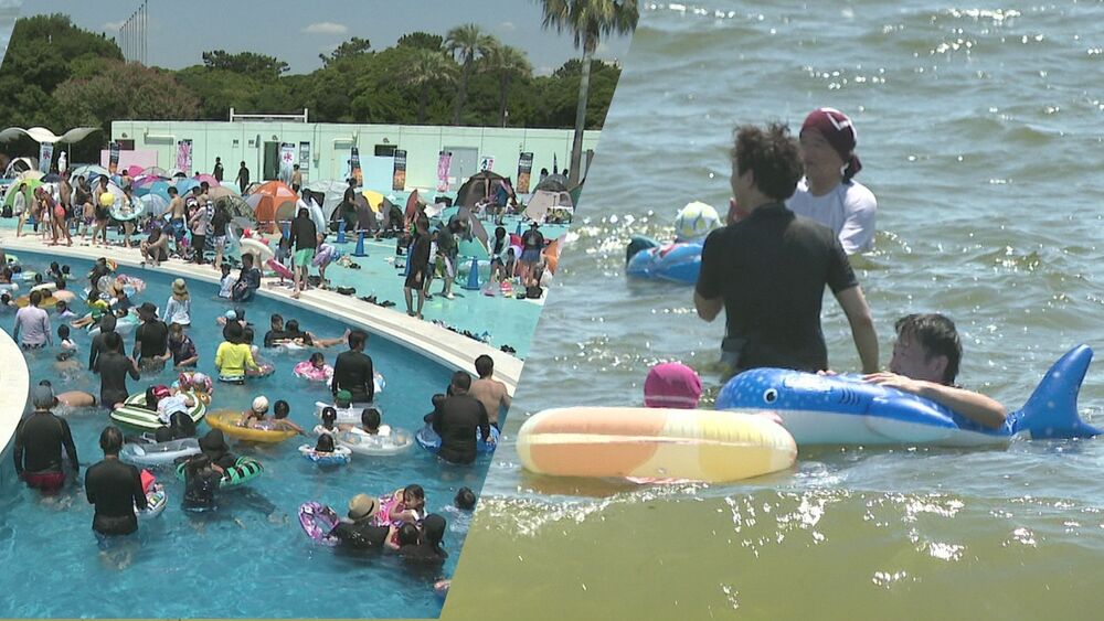 ７月の３連休だけで約１万５千人！ビーチ＆プールにぎわう　千葉市稲毛海浜公園
