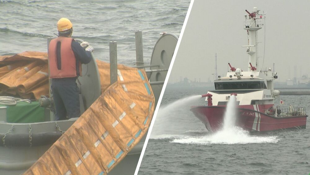 大地震で海への重油流出を想定　千葉・袖ケ浦市の石油コンビナートで大規模訓練