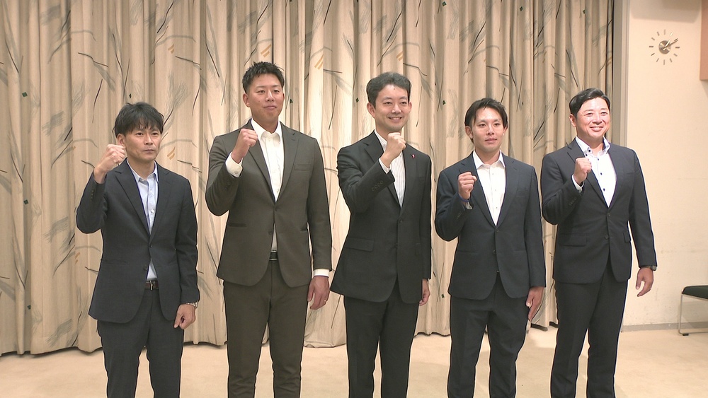 都市対抗野球に出場のＪＦＥ東日本野球部　千葉県知事に大会への意気込み語る