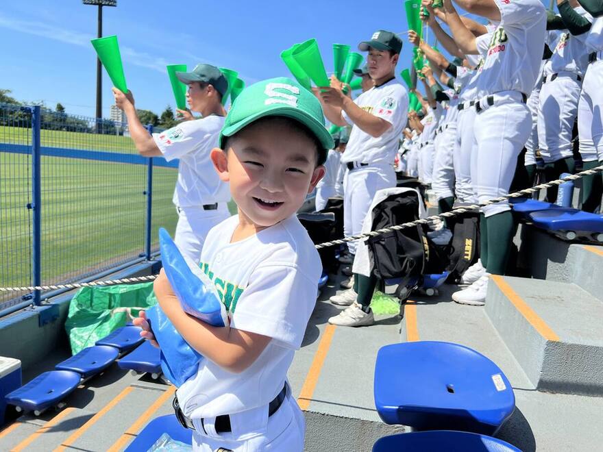 専修大松戸のちいさな応援団「いつか専松に…」／夏の高校野球千葉大会