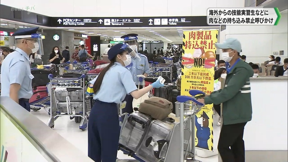 入国制限緩和 成田空港で動植物の持ち込み注意を呼び掛けるキャンペーン