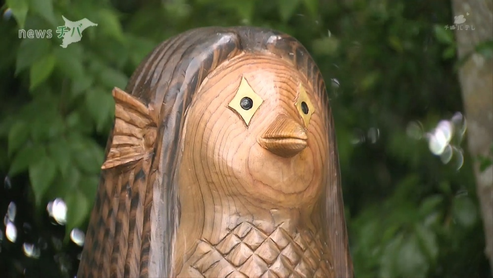 “疫病封じの妖怪”の木彫り像奉納 千葉県白子神社
