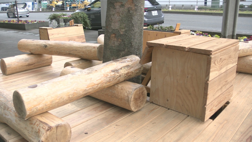 千葉市中心部の中央公園プロムナードに“憩いの場”　千葉大生らが考案