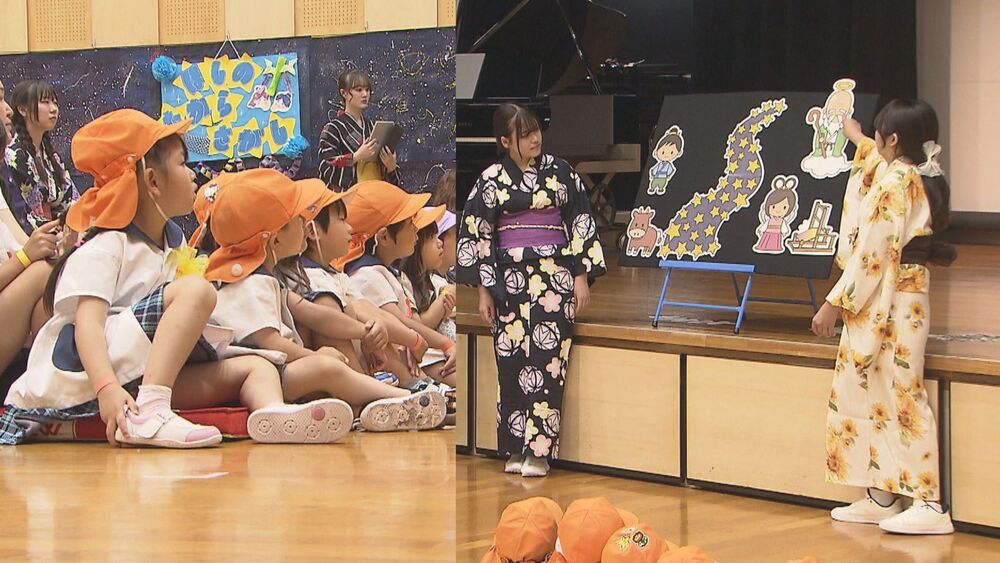 “保育者の卵”手作りの七夕祭りで園児と交流　体育館に歌声響き渡る