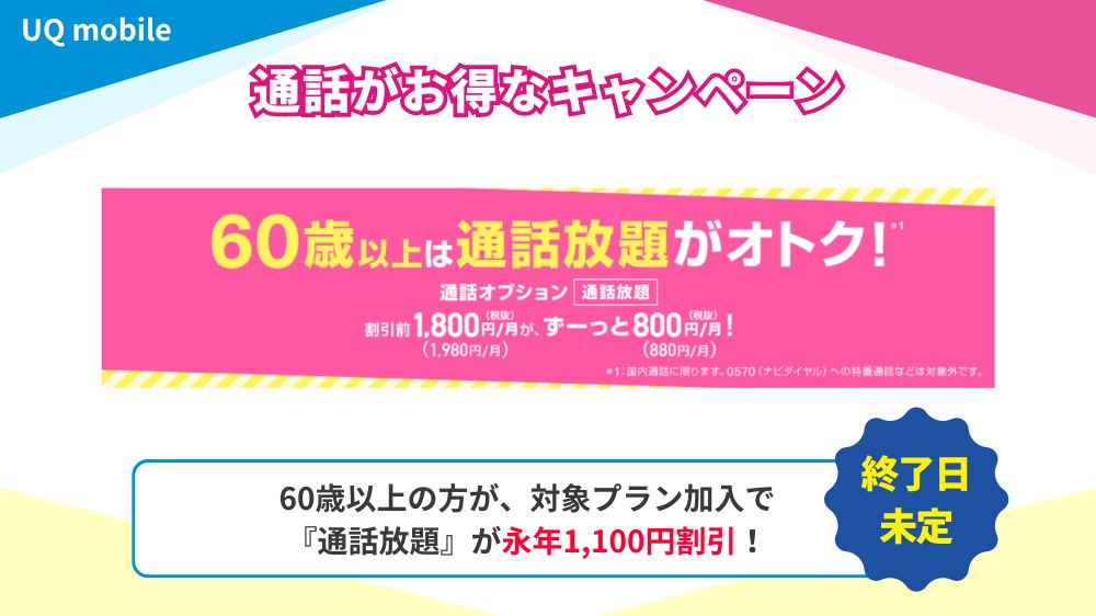UQモバイル　通話割引