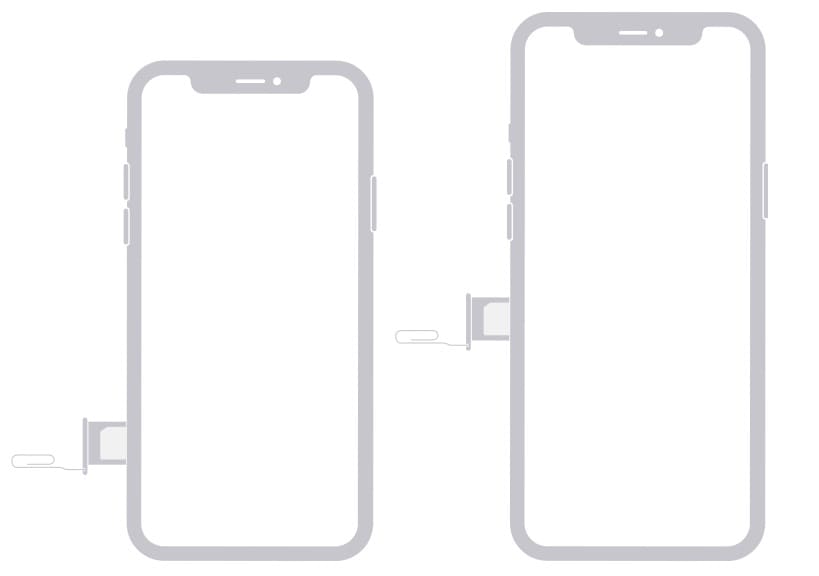 iPhoneのSIMトレイ位置