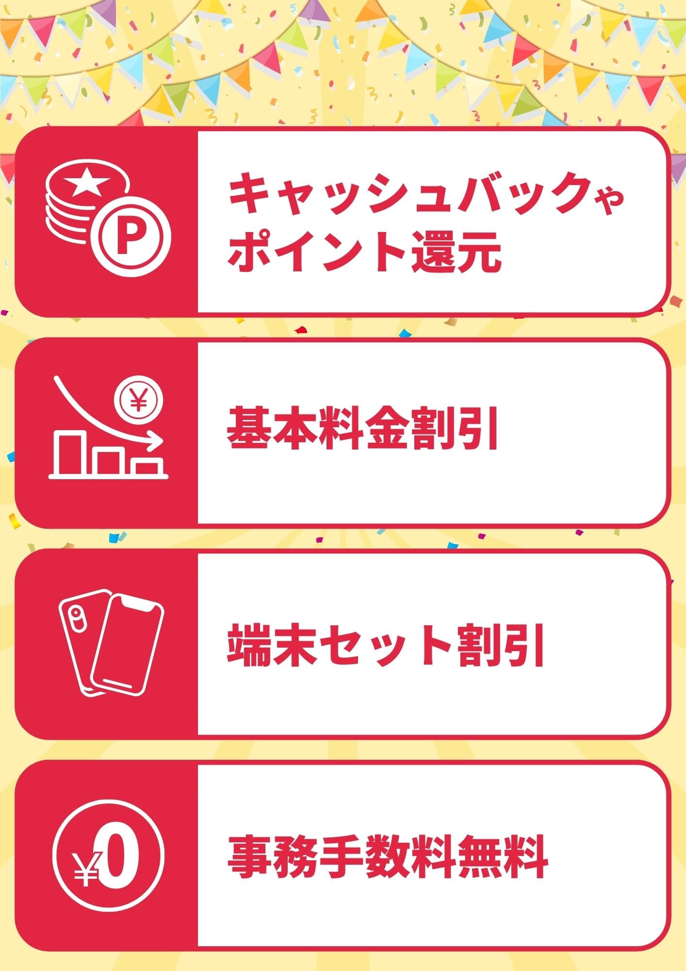 格安SIM キャンペーン　種類