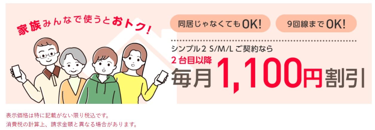 ワイモバイル　家族割
