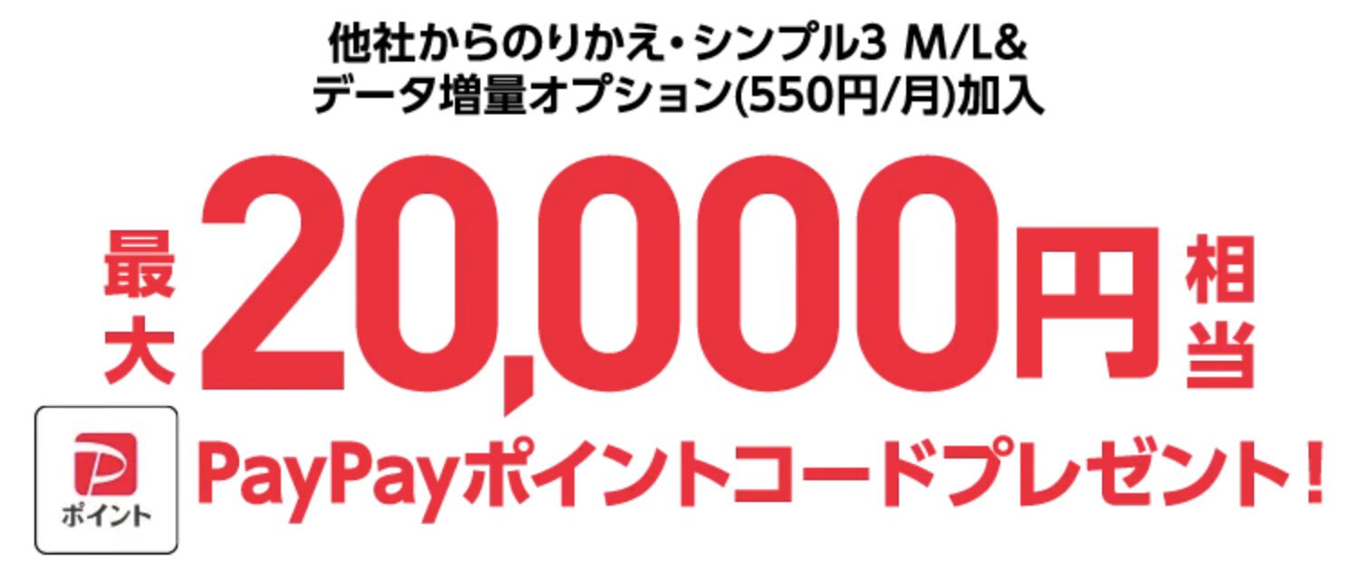 ワイモバイルのキャンペーン