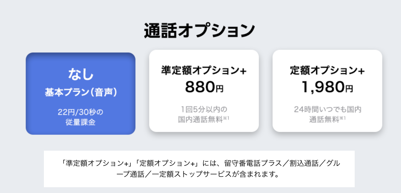 ソフトバンク　通話オプション