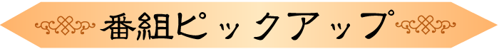 番組ピックアップ